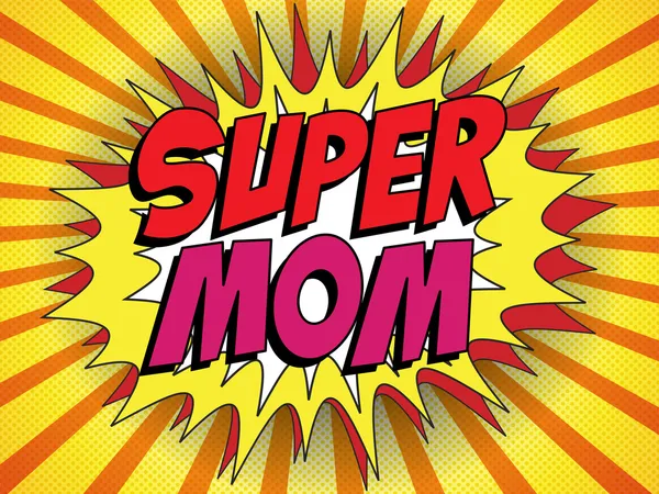 Feliz Día de la Madre Super Héroe Mamá — Vector de stock