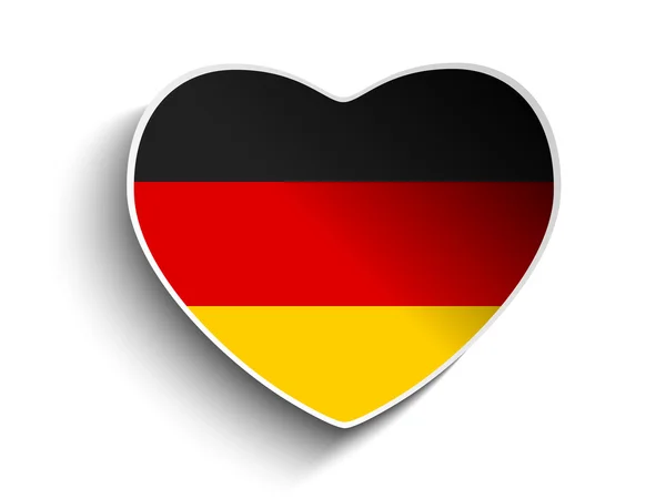 Naklejki papier Niemcy flaga serca — Wektor stockowy