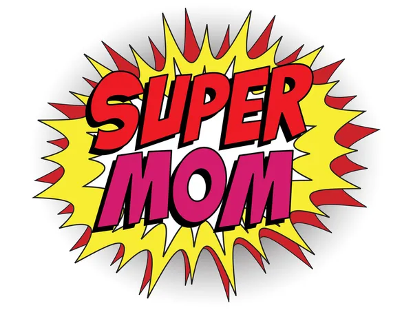 Bonne fête des mères Super héros maman — Image vectorielle