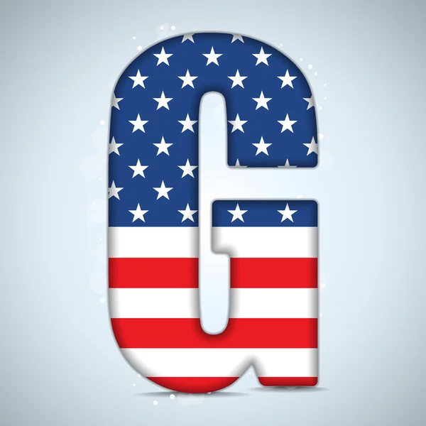 USA Independence Day Alphabet Letters — Stock Vector