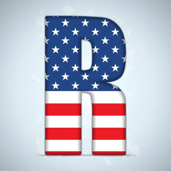 Estados Unidos Día de la Independencia Letras del Alfabeto — Vector de stock