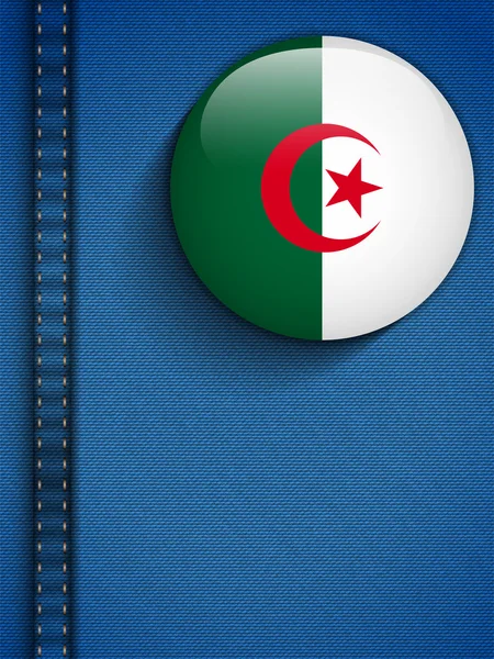 Bouton Drapeau Algérie en Jeans Poche — Image vectorielle