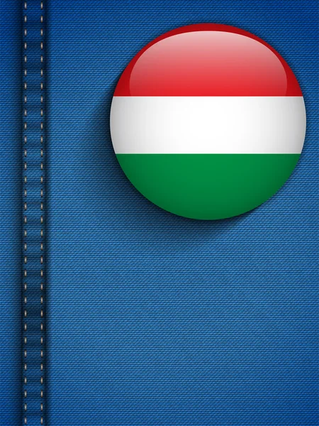 Bandiera Ungheria Pulsante in Jeans Tasca — Vettoriale Stock