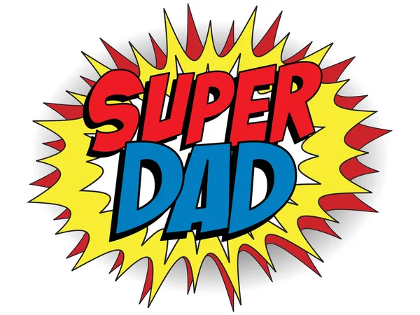 Happy Father Day Super Hero Dad — Stock Vector