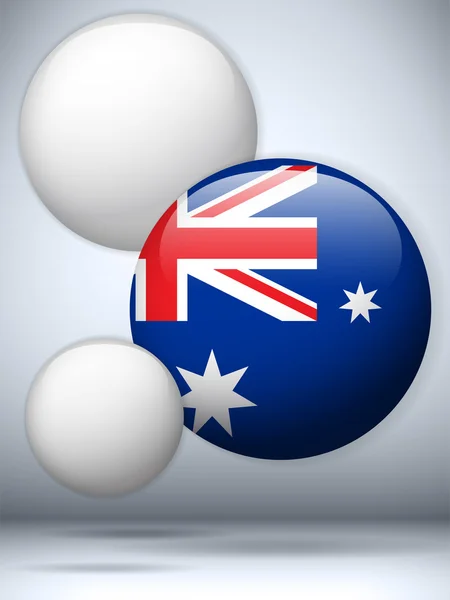 Αυστραλία σημαία γυαλιστερή κουμπί — Διανυσματικό Αρχείο