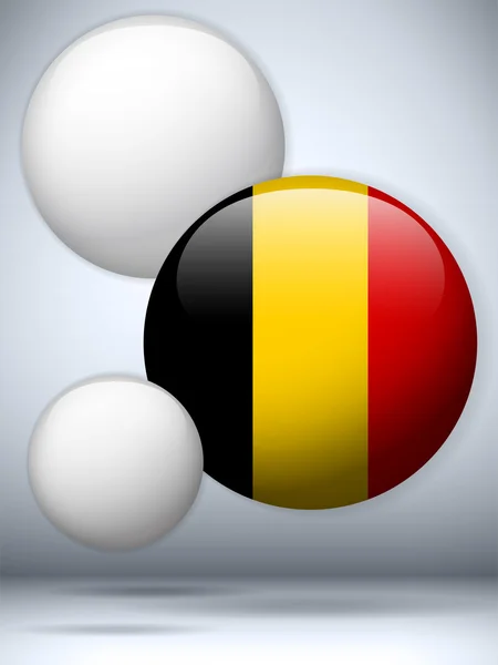 Γυαλιστερή κουμπί σημαία Βελγίου — Διανυσματικό Αρχείο