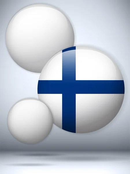 Finland vlag glanzende knop — Stockvector