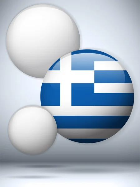 Greece Flag Glossy Button — Stock Vector