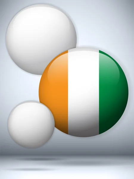 Блестящая кнопка флага Ирландии — стоковый вектор