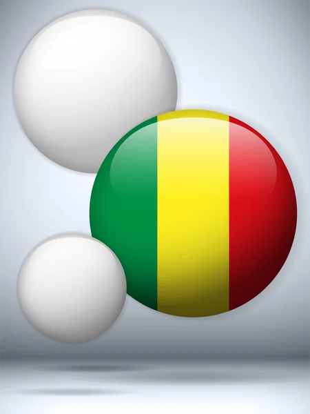 Mali flag glänzender Knopf — Stockvektor