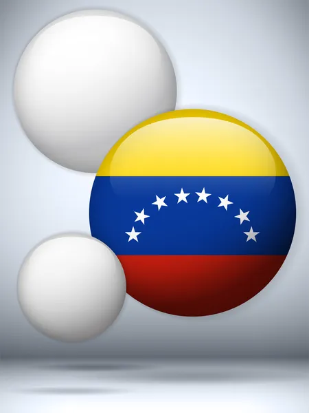 Venezuela lesklý tlačítko příznak — Stockový vektor