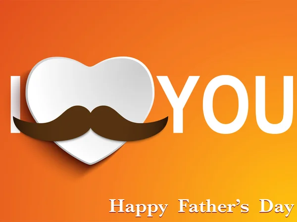Feliz Dia do Pai Mustache Amor — Vetor de Stock