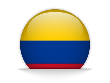 Kolombiya bayrak parlak düğme