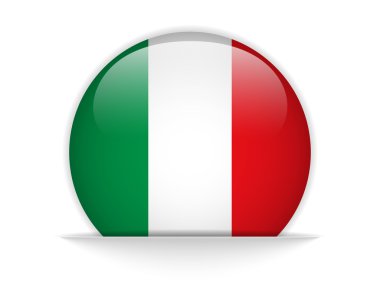 İtalya bayrağı parlak düğme