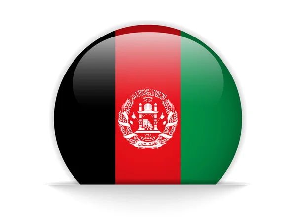 Afghanistan Flag Glossy Button — Stock Vector