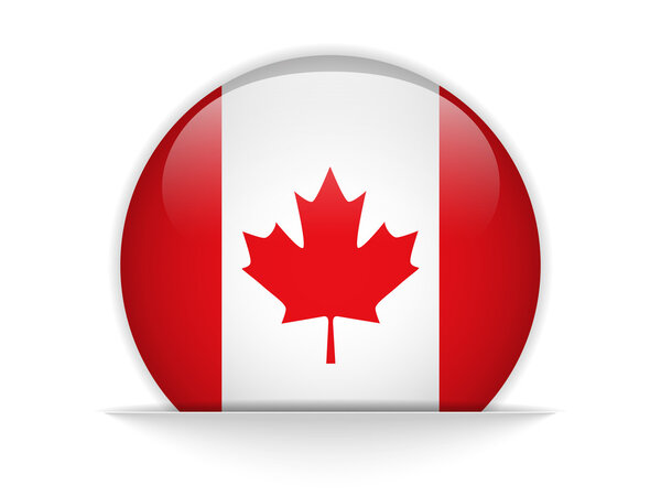Блестящая кнопка флага Канады
