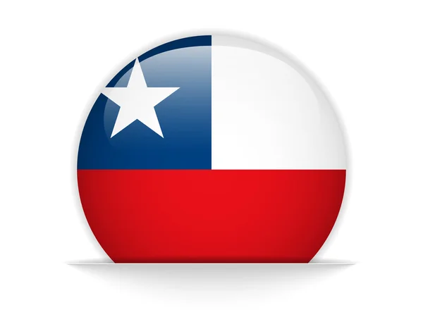 Chile Flag Glossy Button — Stock Vector