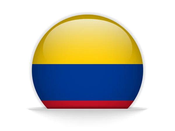 哥伦比亚国旗光泽按钮 — 图库矢量图片