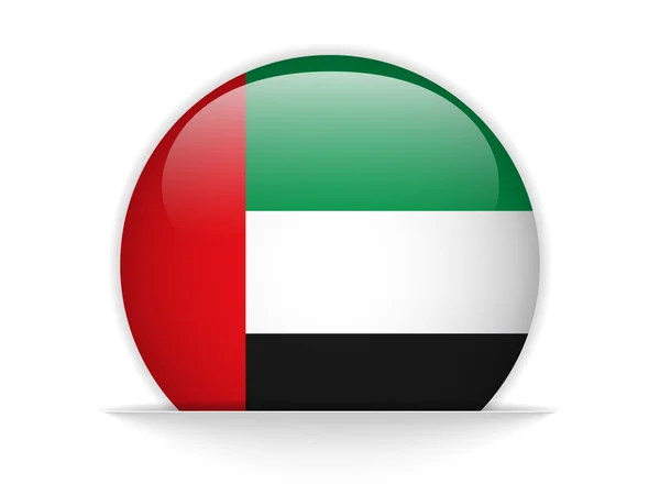 Bouton brillant drapeau Emirates — Image vectorielle