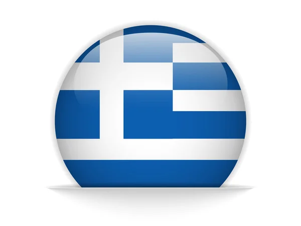 Greece Flag Glossy Button — Stock Vector