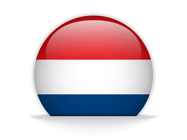 Bandeira da Holanda Botão lustroso — Vetor de Stock