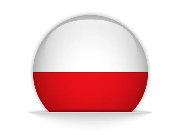 Tombol mengkilap bendera Polandia - Stok Vektor