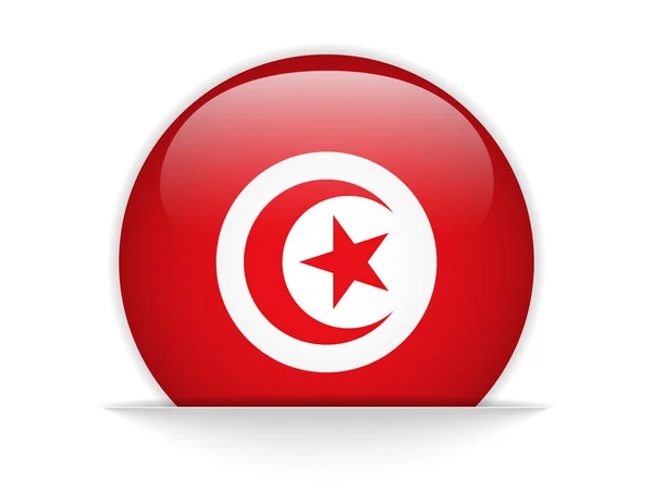 Tunesië vlag glanzende knop — Stockvector