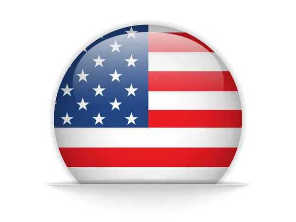 Estados Unidos Bandeira Glossy Button — Vetor de Stock