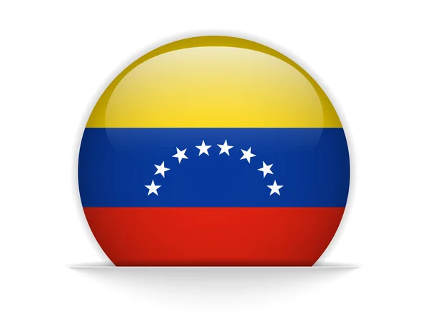 Venezuela Bandera botón brillante — Archivo Imágenes Vectoriales