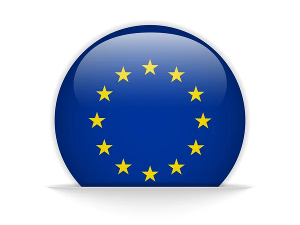 Europe Flag Glossy Button — Stock Vector