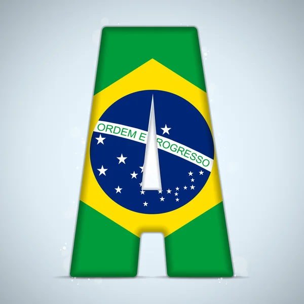 Βραζιλίας αλφάβητο σημαία Βραζιλία γράμματα λέξεις — Διανυσματικό Αρχείο