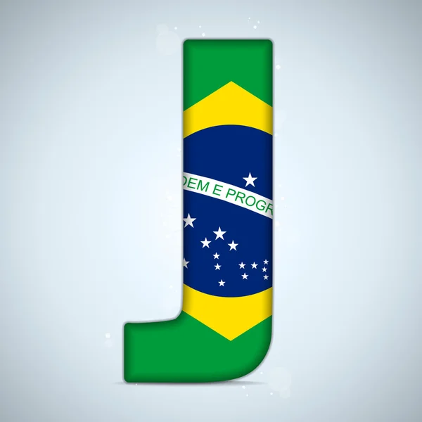 Brasilien flagga brasilianska alfabetet bokstäver ord — Stock vektor