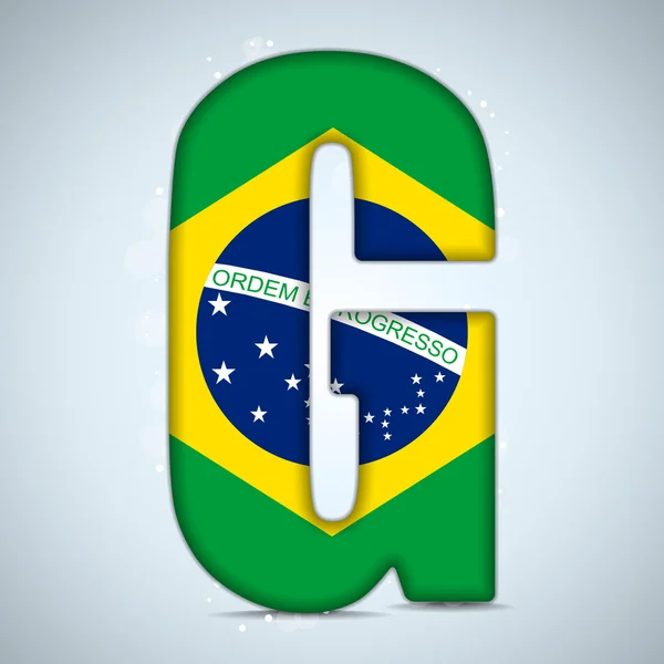 Bandera de Brasil Letras del alfabeto brasileño Palabras — Archivo Imágenes Vectoriales