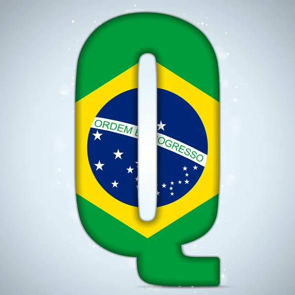 Bandera de Brasil Letras del alfabeto brasileño Palabras — Archivo Imágenes Vectoriales
