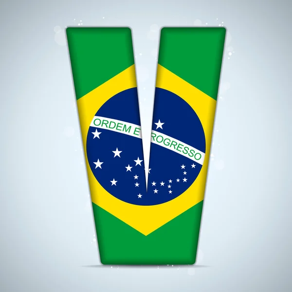 Brazilië vlag Braziliaanse alfabet letters woorden — Stockvector