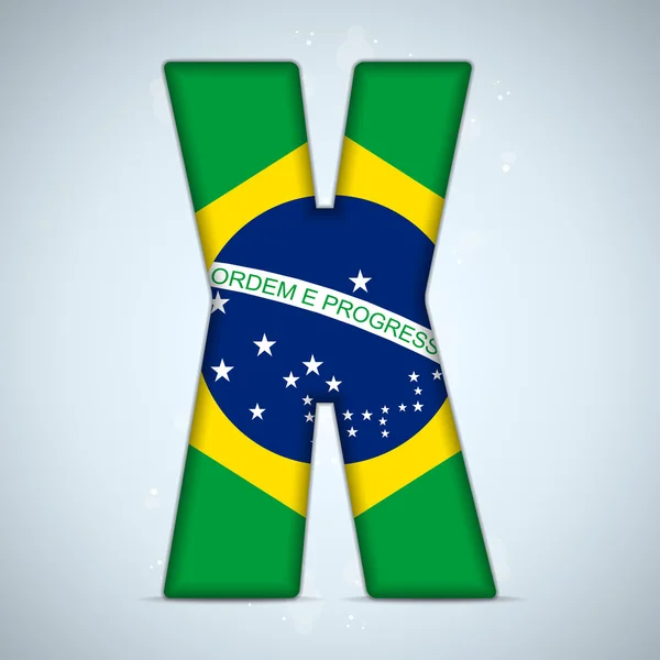 Brasilien flagga brasilianska alfabetet bokstäver ord — Stock vektor