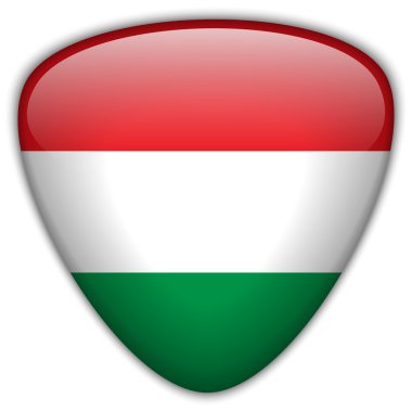 Macaristan bayrağı parlak düğme