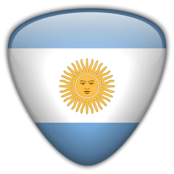 Argentina Flag Glossy Button — Stock Vector