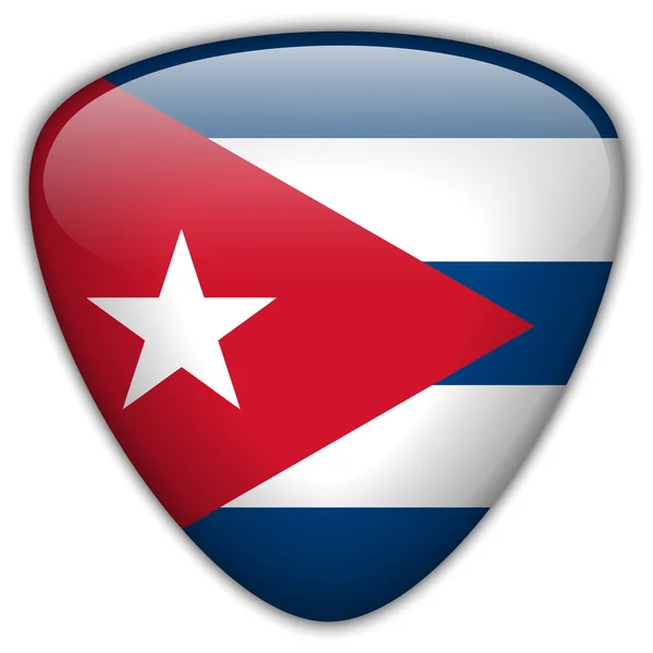 Cuba vlag glanzende knop — Stockvector