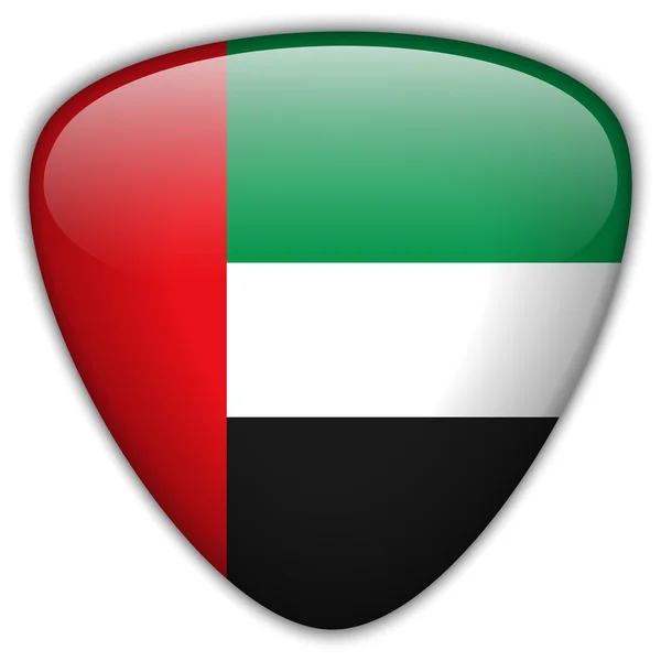 Bouton brillant drapeau Emirates — Image vectorielle