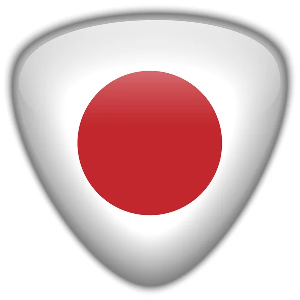 Japan vlag glanzende knop — Stockvector