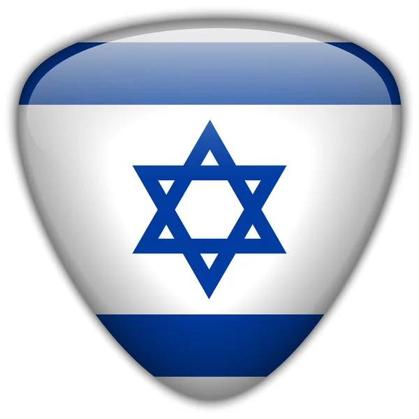 Bandera de Israel botón brillante — Vector de stock