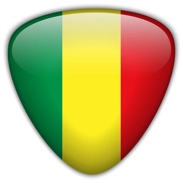 Mali Bandeira botão brilhante —  Vetores de Stock