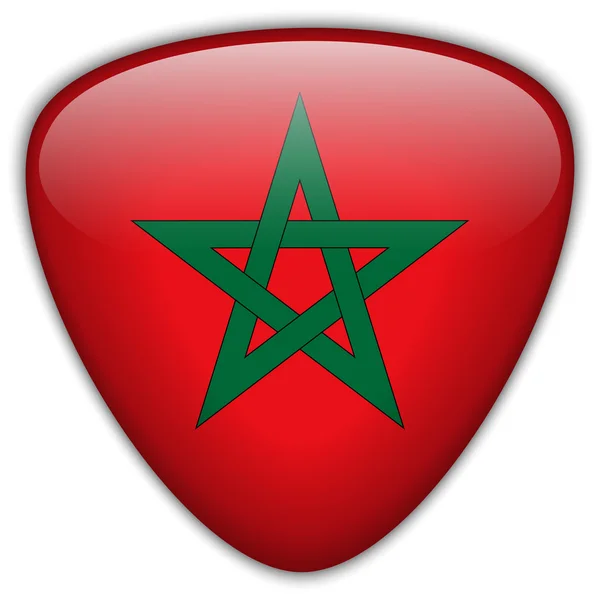 Maroc Drapeau bouton brillant — Image vectorielle