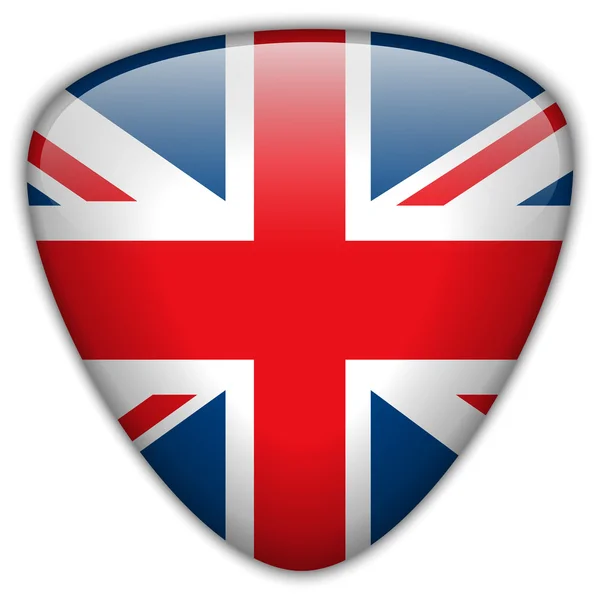 Bandera del Reino Unido botón brillante — Vector de stock