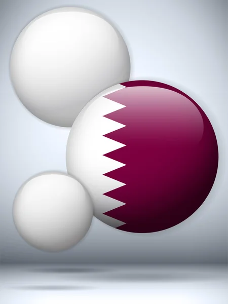 Qatar Drapeau bouton brillant — Image vectorielle