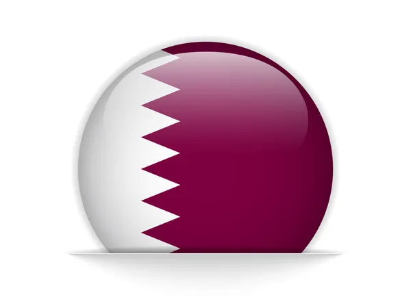 Drapeau Qatar Bouton brillant vecteur — Image vectorielle