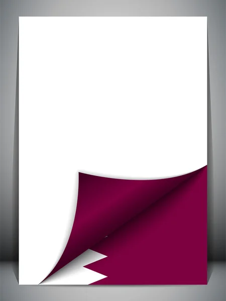 Katar ülke bayrağı dönüm sayfa vektör — Stok Vektör