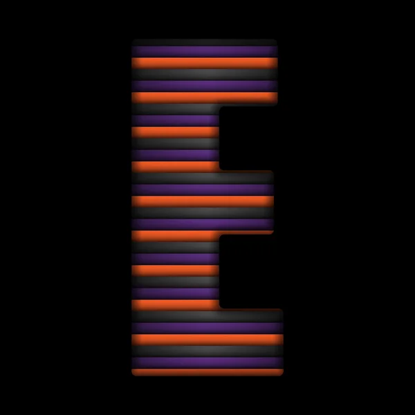 Alphabet Halloween Lettres Rayures Noir Orange Violet Vecteur — Image vectorielle