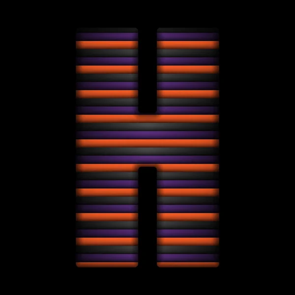 Alphabet Halloween Lettres Rayures Noir Orange Violet Vecteur — Image vectorielle